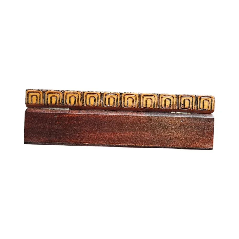 Vintage Floral Wooden Jewelry Trinket Cigar Box Soviet Russia Theme